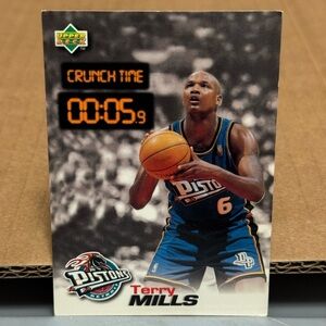 1997 Vintage Upper Deck Crunch Time 30/40 Terry Mills Detroit Pistons NBA Card
